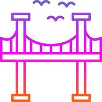 puente línea degradado icono diseño vector