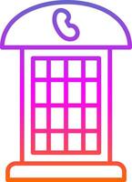 Phone Booth Line Gradient Icon Design vector