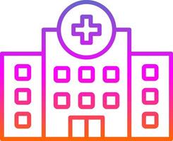 hospital línea degradado icono diseño vector