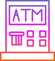 Atm Machine Line Gradient Icon Design vector