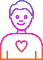 Boy Line Gradient Icon Design vector