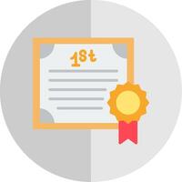 Certificate Flat Scale Icon Design vector