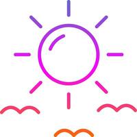 Sun Line Gradient Icon Design vector