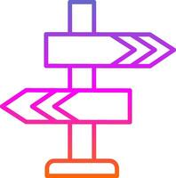 Directional Sign Line Gradient Icon Design vector