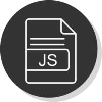 js archivo formato línea sombra circulo icono diseño vector