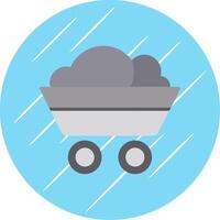 Coal Mining Flat Circle Icon Design vector