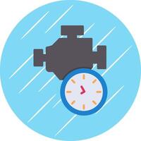 Time Engine Flat Circle Icon Design vector