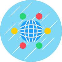 Global Snchronzation Flat Circle Icon Design vector