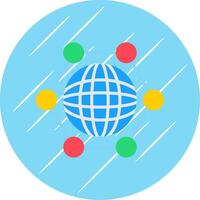 global sincronización plano circulo icono diseño vector