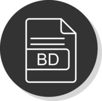 BD File Format Line Shadow Circle Icon Design vector