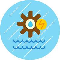 Hydro Power Flat Circle Icon Design vector