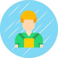 Builder Flat Circle Icon Design vector