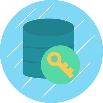 base de datos cifrado plano circulo icono diseño vector