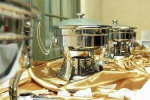 Row of chafing Dishes photo