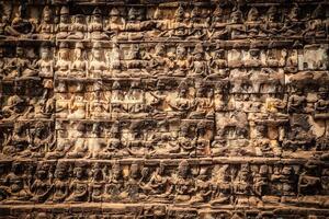 camboyano antiguo pared tallas foto