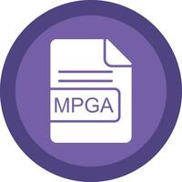 MPGA File Format Line Shadow Circle Icon Design vector