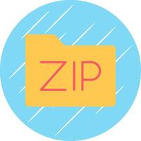 Zip Files Flat Circle Icon Design vector