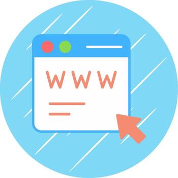 Web Page Flat Circle Icon Design vector