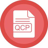 QCP File Format Line Shadow Circle Icon Design vector