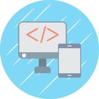 Adaptive web development Flat Circle Icon Design vector