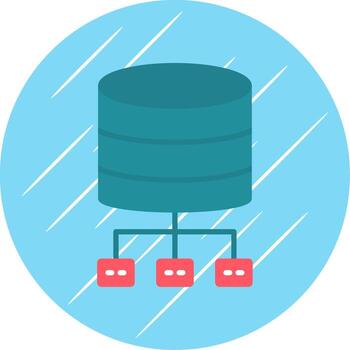 Database Architecture Flat Circle Icon Design vector