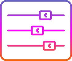 Sliders Line Gradient Icon Design vector