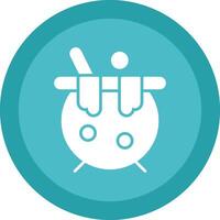 Cauldron Line Shadow Circle Icon Design vector
