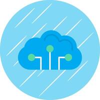 Cloud Circuit Flat Circle Icon Design vector