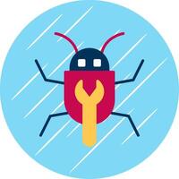 Bug Fixing Flat Circle Icon Design vector