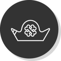 Pirate Hat Line Shadow Circle Icon Design vector