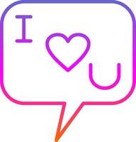 I Love You Line Gradient Icon Design vector