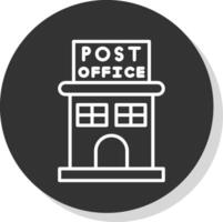 Post Office Line Shadow Circle Icon Design vector