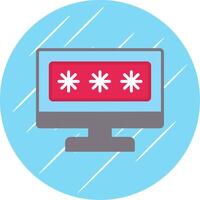 Security Computer Password Flat Circle Icon Design vector