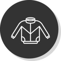 chaqueta línea sombra circulo icono diseño vector