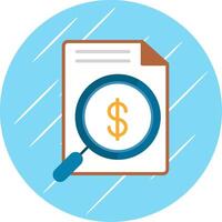 Money Search Flat Circle Icon Design vector