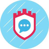 Security Castle Massage Flat Circle Icon Design vector