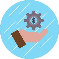 System Hand Flat Circle Icon Design vector