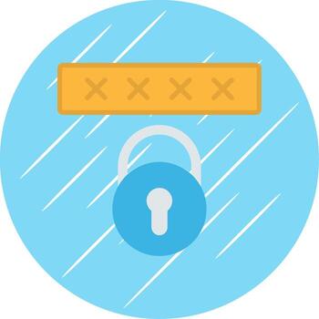 Security Code Flat Circle Icon Design vector