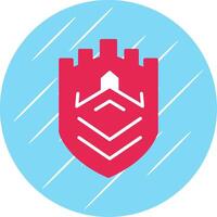 Security Castle Tech Flat Circle Icon Design vector