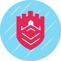 Security Castle Tech Flat Circle Icon Design vector