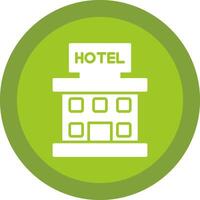 hotel línea sombra circulo icono diseño vector