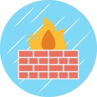 Firewall Flat Circle Icon Design vector