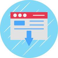 Landing Page Flat Circle Icon Design vector