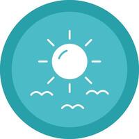 Sun Line Shadow Circle Icon Design vector