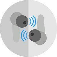 Earbuds Flat Scale Icon Design vector