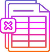 Excel Line Gradient Icon Design vector