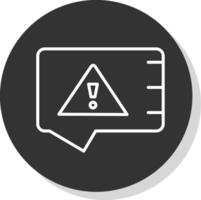 Alert Line Shadow Circle Icon Design vector