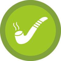 Smoking Pipe Line Shadow Circle Icon Design vector