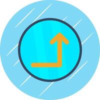 Turn Up Flat Circle Icon Design vector