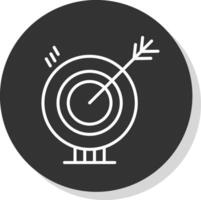 objetivo línea sombra circulo icono diseño vector